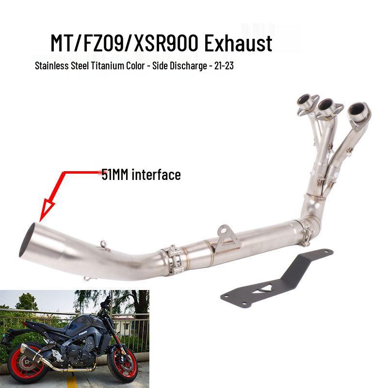 New Front Bend Exhaust Pipe for 2021-2025 MT09/FZ09 Motorcycles