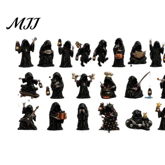 Spooky Desktop Decorations Halloween Advent Calendar, 24 Day Countdown Box with Witch Ghost Funny Character Gift Set Figurines, Collectible