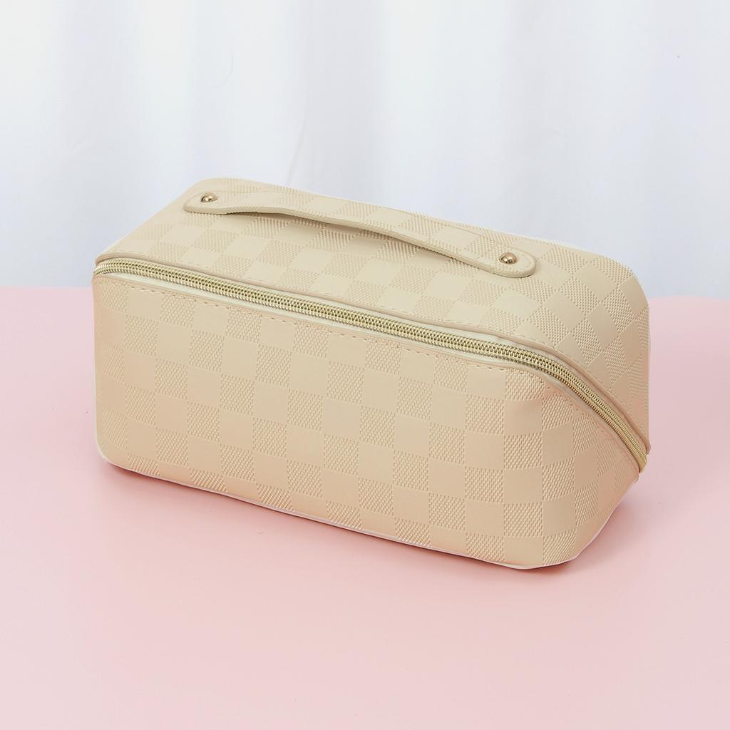Large Simple Capacity Solid Color Makeup Pouch Portable Travel Wash Storage Bag