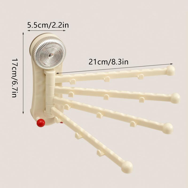 Bathroom Rotating Sucker Towel Rack Cloth Drain Holder Multi Link Wall Mounted Drain Stand Kitchen Storage Sheif Hanging Rod