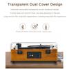 Wireless Bluetooth Vinyl Speaker New Household Minimalist Retro Phonograph Wooden Electric Record Player with Dust Cover