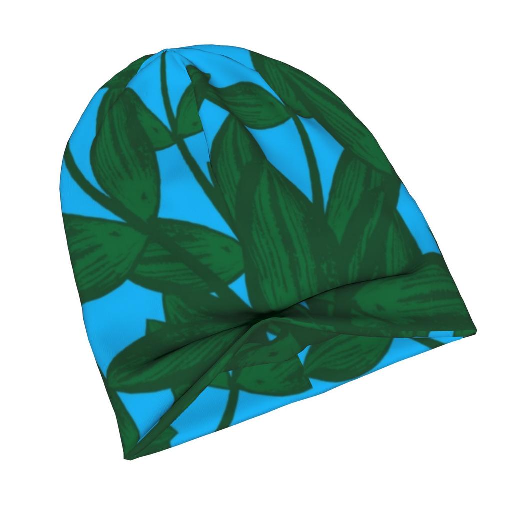 Minimalist Green Leafy House Plant In Floral Pot Daily Style Knit Hat for Adults Perfect for Weekend Errands Quick Meetups or Everyday City Wear with