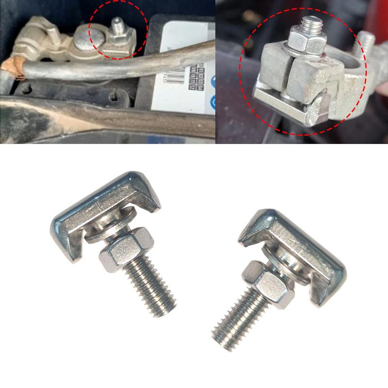 OEM #19116852 Battery Terminal Replacement 2Pcs Stainless Steel T-Bolt Connector Kit For Cadillac Chevrolet GMC Saturn Models