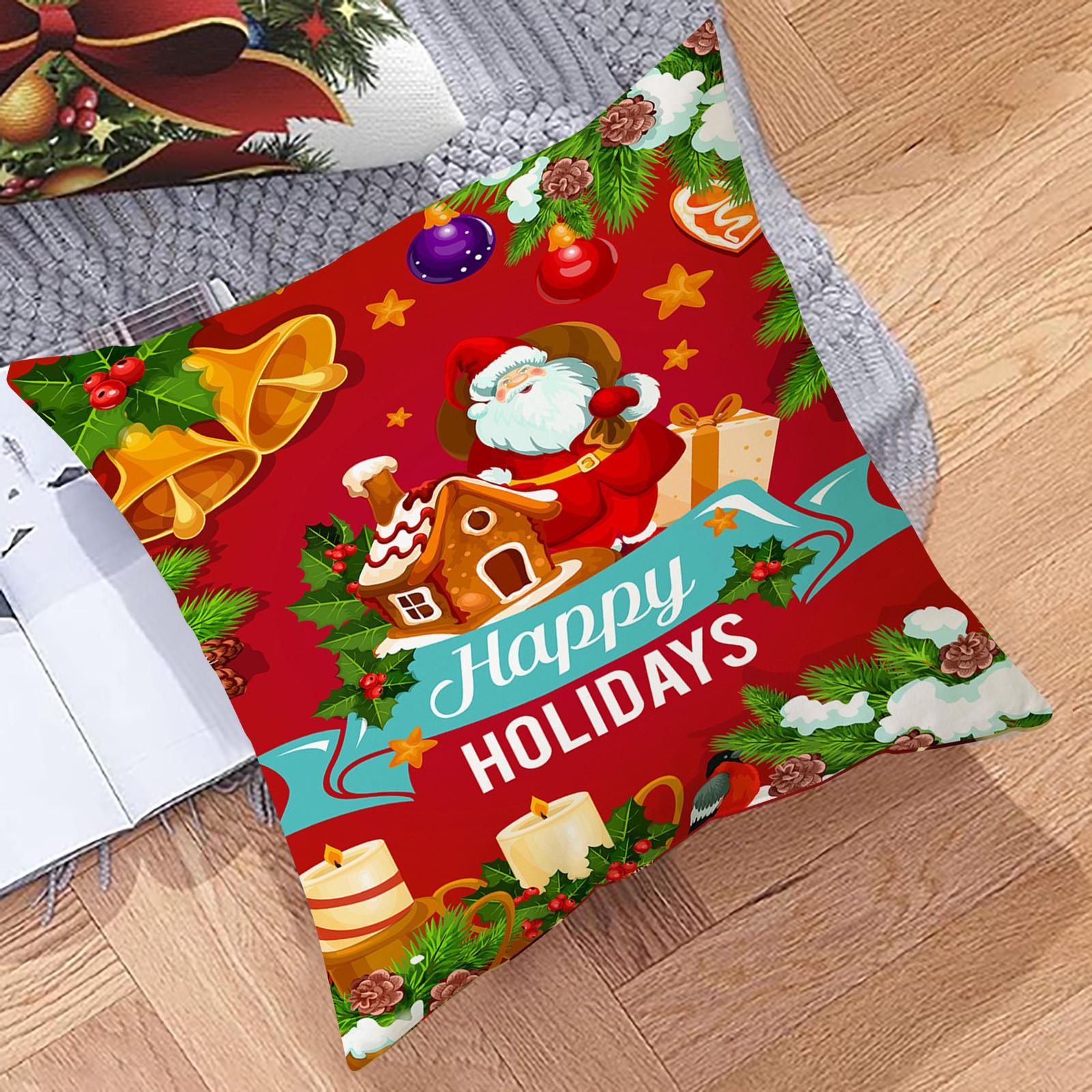 

Рождественские наволочки Рождественский декоративный набор для Рождества Декоративная наволочка Зимний праздничный чехол для подушки для домашнего декора One Size