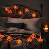 Halloween String Lights Lights, 10/20 LED Spooky Pumpkin Ghost Fairy Light, Battery Operated for Indoor Outdoor Home Yard Patio Decor Party Supplies