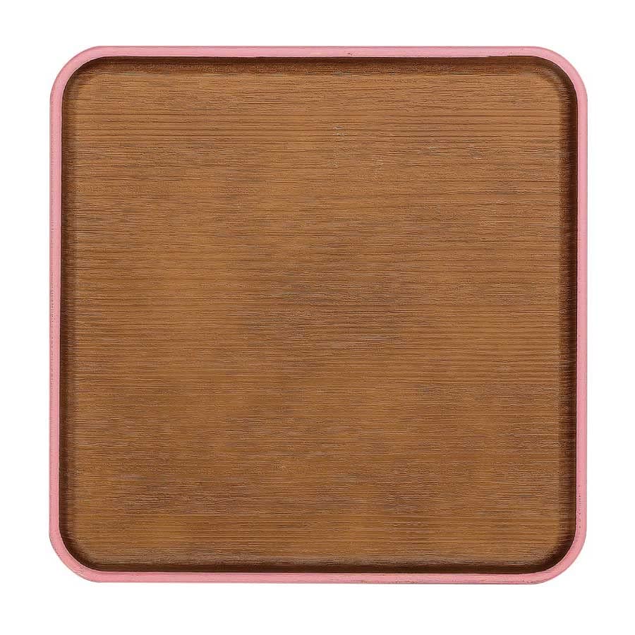 Showa issoecco 24cm Square Clean Made in 4967849 Tray, Pink, Coat, Japan, Lightweight, Break-Resistant, Tableware,