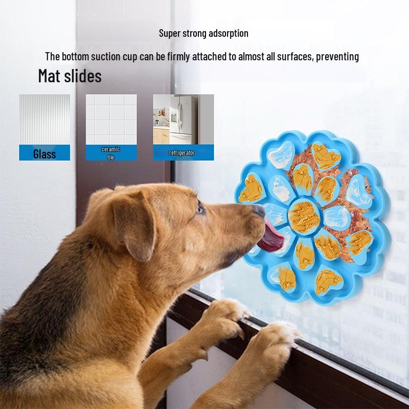 Silicone Pet Licking Mat with Suction - Anti-Choke, Anti-Slip Slow Feeder for Cats & Dogs
