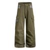 Mens Womens Vintage Americana Cargo Pants With Plaid Patchwork Loose Fit Wide Leg Casual Trousers