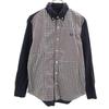 Gingham Check Long Sleeve Button Down Shirt L Navy Men's Used