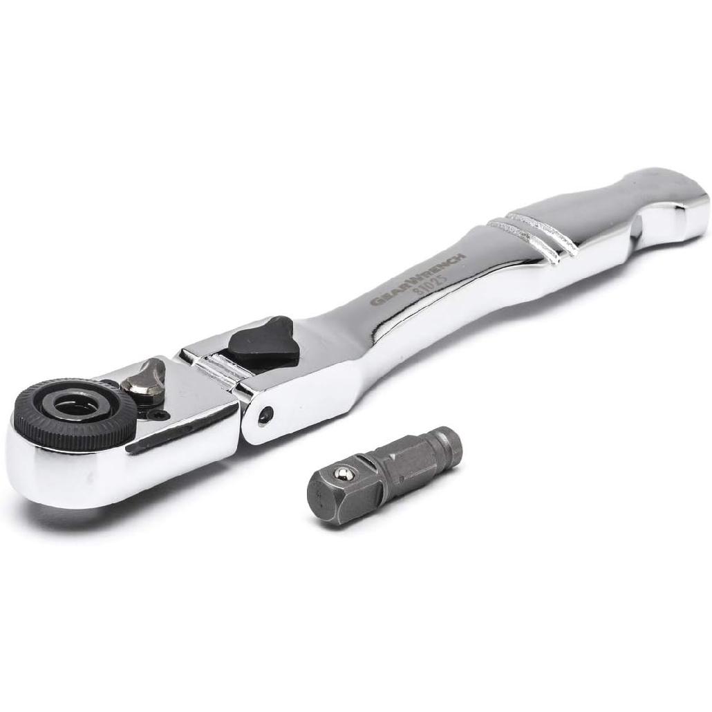 GEARWRENCH 1/4  Drive 72 Tooth Quick Release Locking Flex Slim Head Ratchet, 6  - 81025