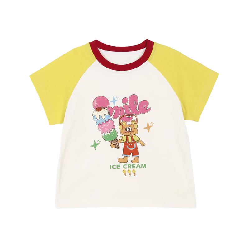 LUSON Toddler Girls' Color Block Raglan T-shirt
