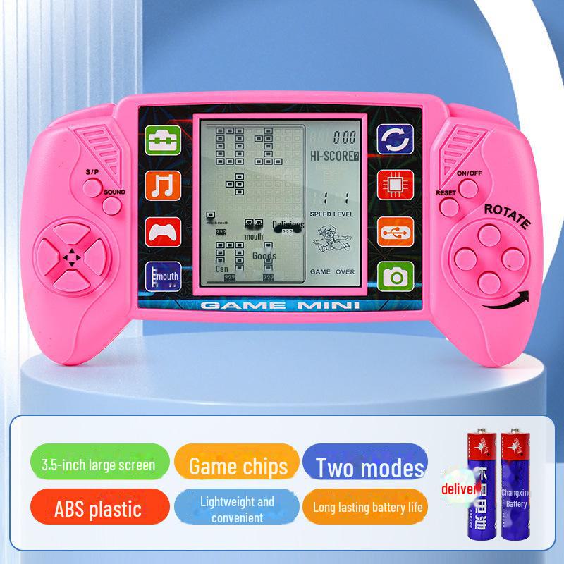 Consolă de jocuri portabilă Tetris nostalgică clasică cu ecran mare - jucărie educațională creativă pentru copii