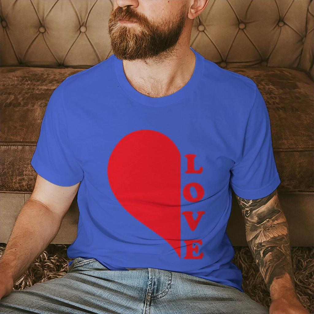 Red Heart Print Couples Graphics Matching Tshirt LOVE Fashion Vintage Women Men Casual Valentines Day Gifts Lovers Tee Shirt