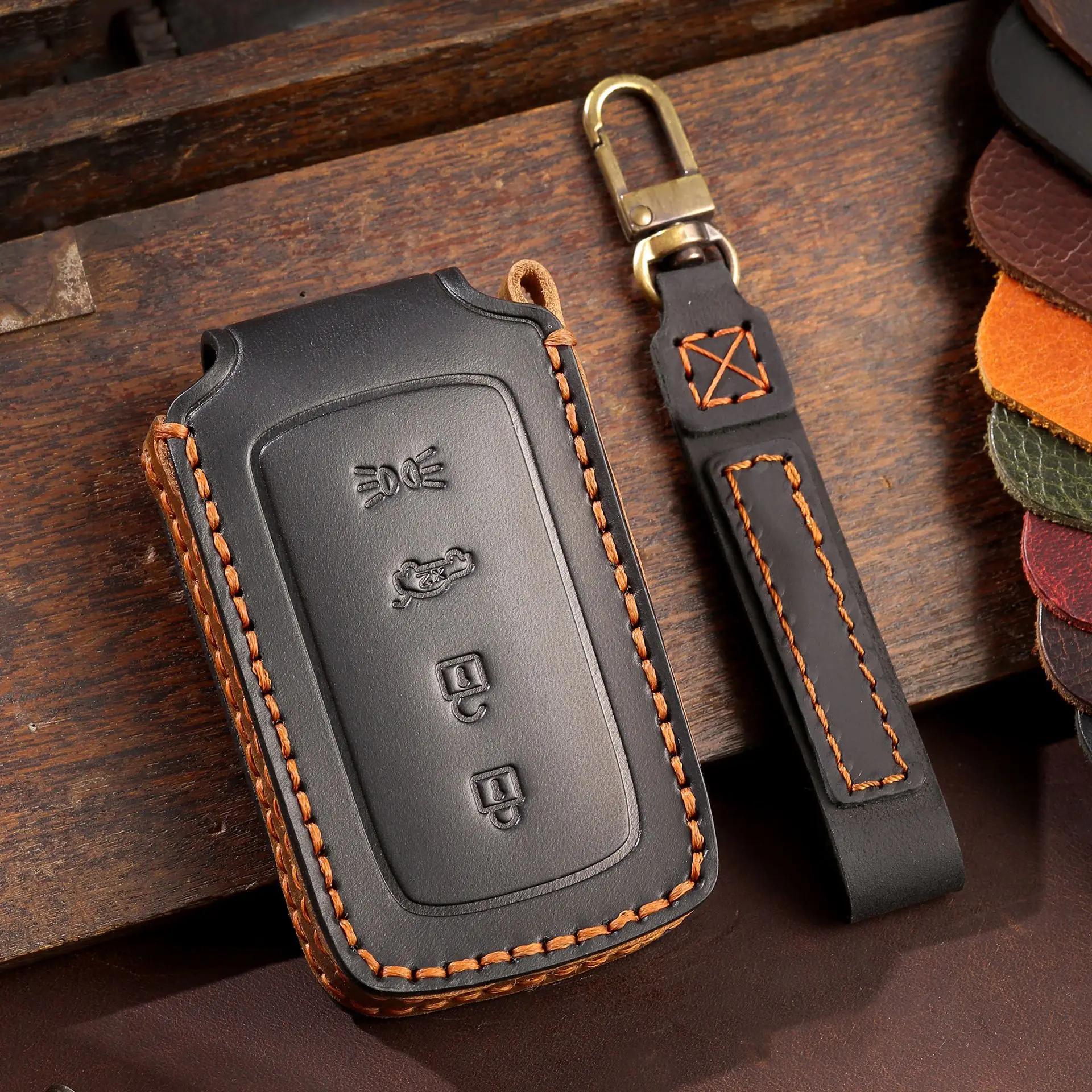 

Leather Car Key Cover Keychain Holder Case Protector for Maserati 2023 Grecale Levante GT 4 Buttons Keyless Go Remote