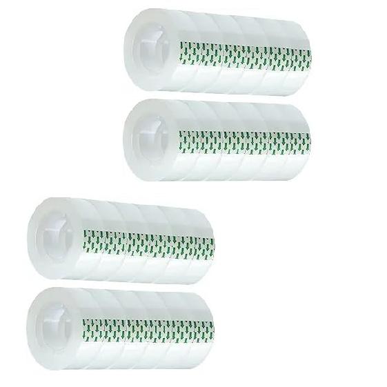 Clear Tape Refill 12 Rolls, Hand Tearable Transparent Tape for Dispenser, 3/4" x 1000inch Adhesive Tape for Office Home Craft Gift Wrapping (Not for