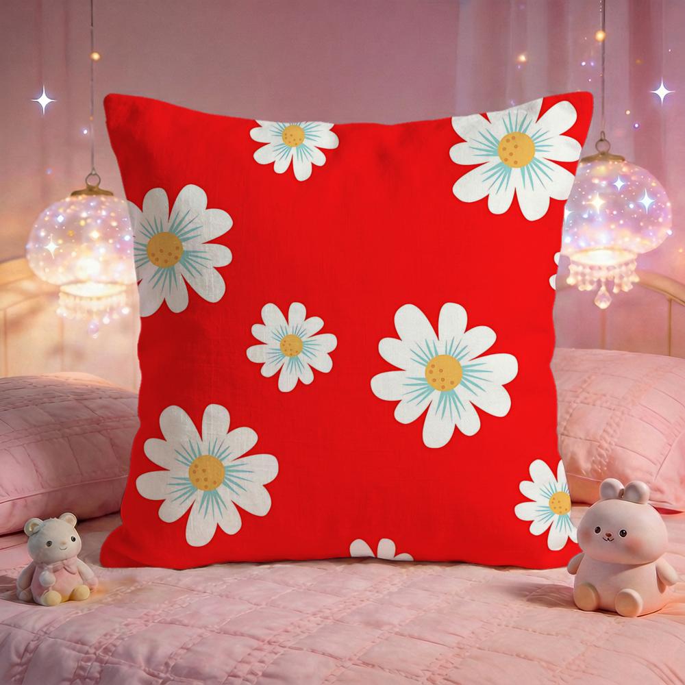 Fresh Daisy Bloom Cushion Cover Premium Comfort Reversible Pillow Cove Two In One Design for Any Room Car Interior
