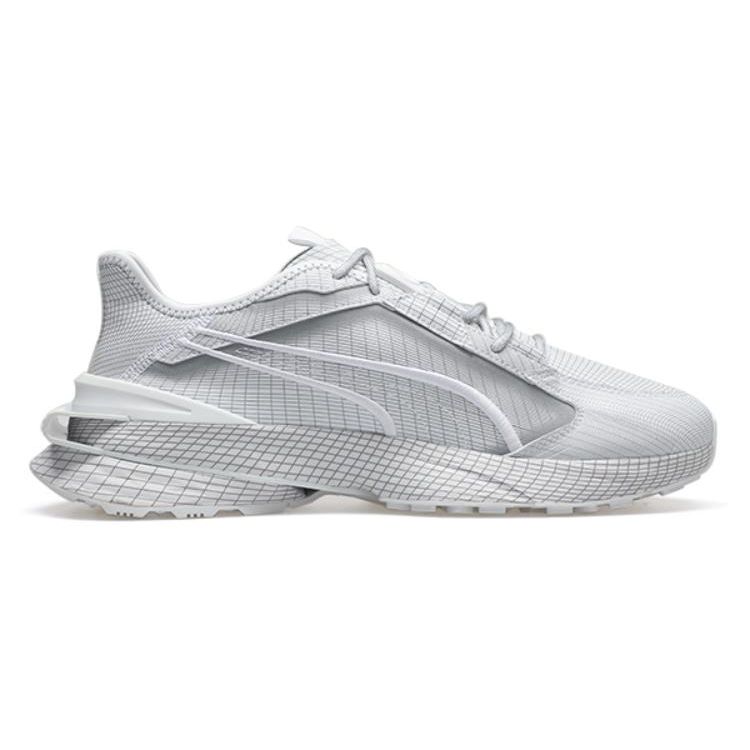 Puma Staffonly X  Fabric Mesh Leather Tpu Pwrframe Wireframe Trendy Mid-Top Casual Shoes Unisex Casual Shoes Gray White 387790-01