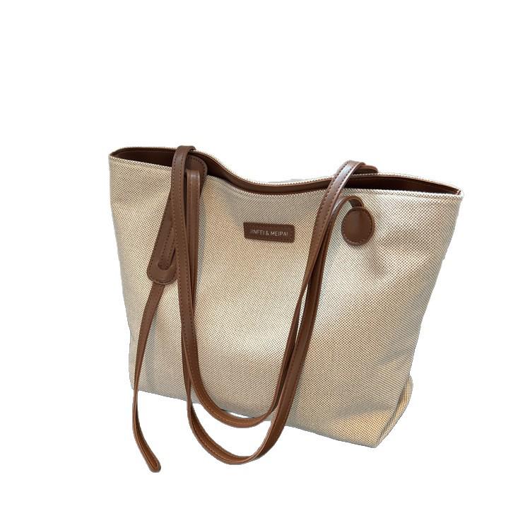 Women's Large Capacity Canvas Tote - 2026 Spring/Summer Versatile Single Shoulder Bag for Commute and Casual Use