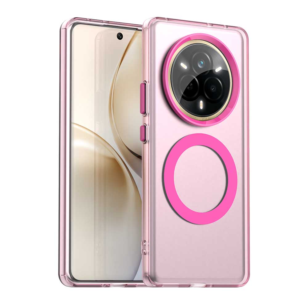 Magnetic Wireless Charging Case For Realme 14 Pro 5G 13 Pro+ Plus Cover Candy Colors Transparent Back Shell Coque