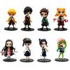 New Anime 13Cm Demon Slayer Figure Nezuko Tanjirou Zenitsu Inosuke Kyoujurou Giyuu Kawaii Qposket Pvc Model Toys Children Gift