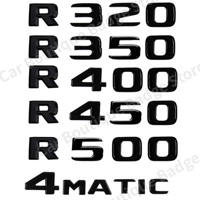 Naklejki 3D ABS na bagażnik samochodu, emblemat, litery, odznaka, naklejka na Mercedesa Benz klasy R R450 R320 R350 R400 R500 R63 W251 4MATIC