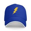Lightning Bolt Logo Black Baseball Cap with Yellow Strike Design for Unisex and Women Casual Streetwear Fashion Accessory