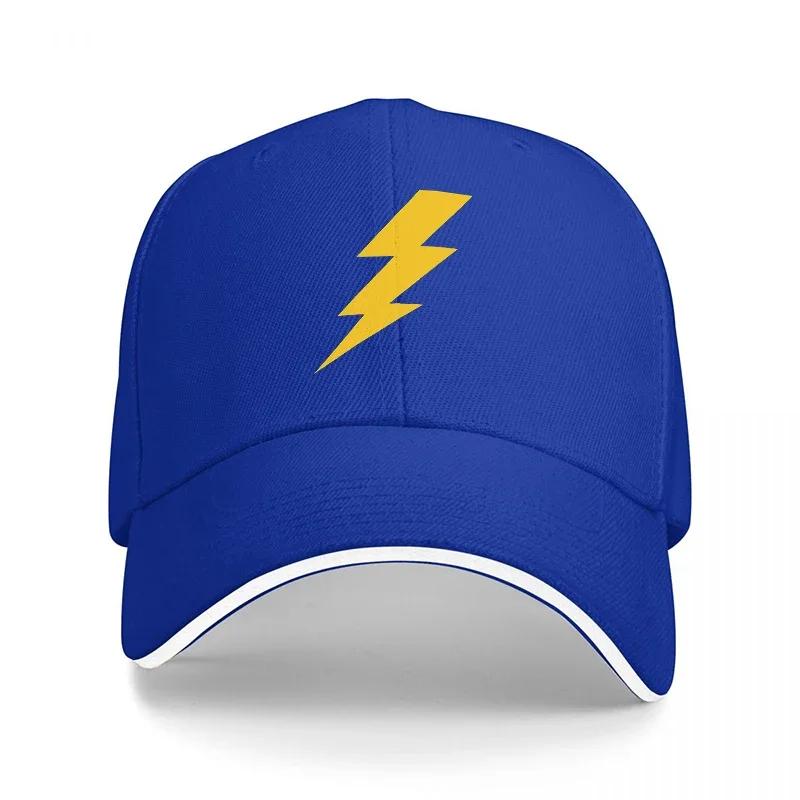 Lightning Bolt Logo Black Baseball Cap with Yellow Strike Design for Unisex and Women Casual Streetwear Fashion Accessory