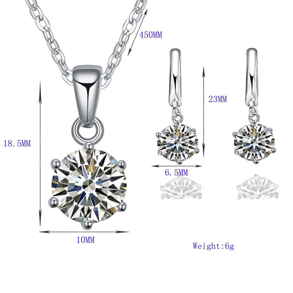 Korean Fashion Mini Zircon Pendant Earrings Set