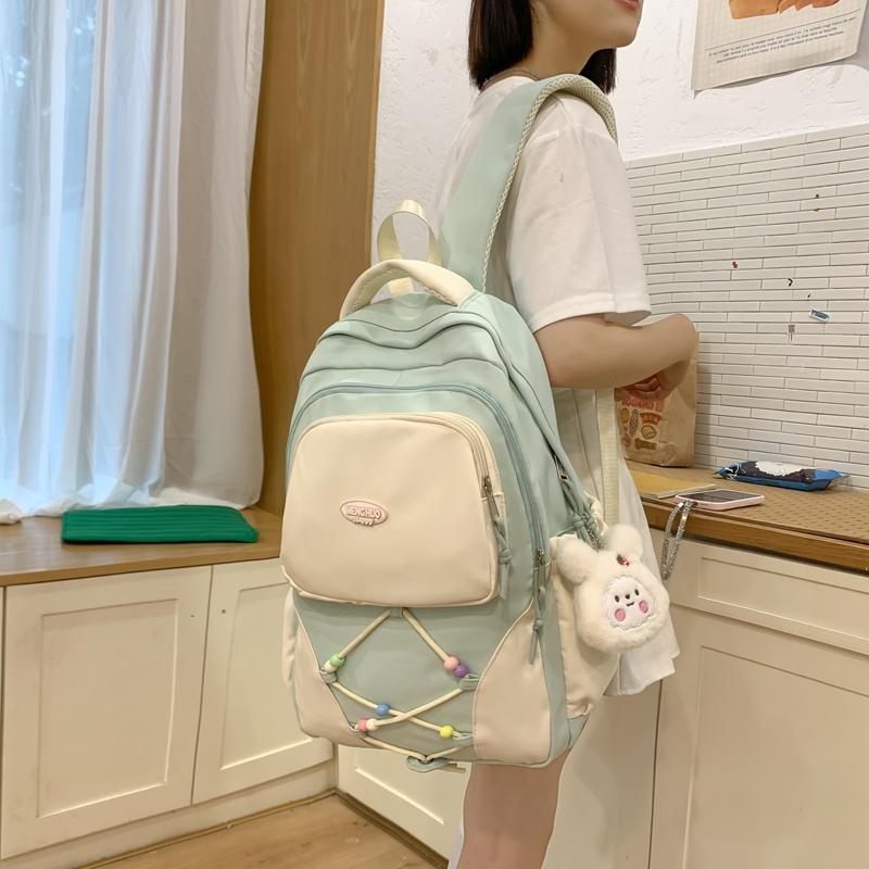 Женская школьная сумка с цветными блоками — фото 7