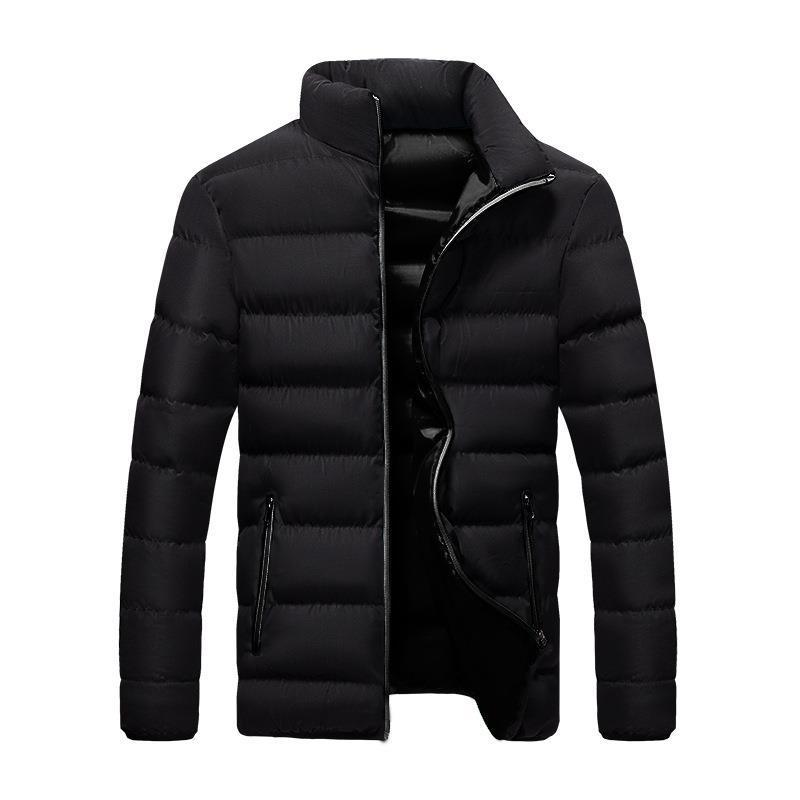 Autumn and Winter Thick Mens Sports Cotton Jacket Stand Collar Cardigan Outdoor Cotton Jacket Casual Jacket Warm Cotton Clothing