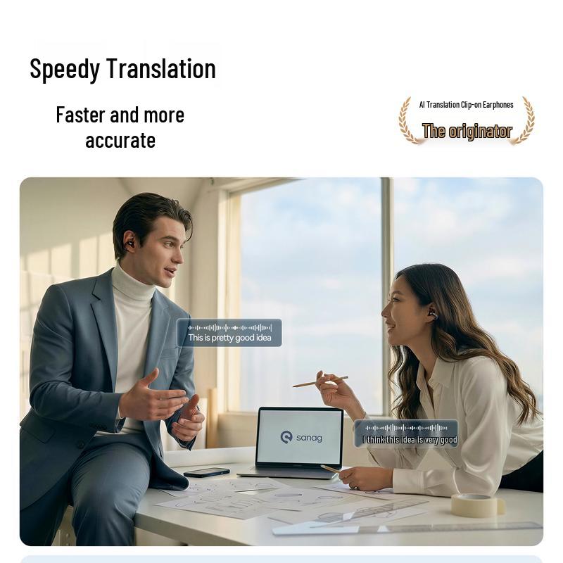 Saina S8SUltra Open-Ear AI Translation Wireless Headphones