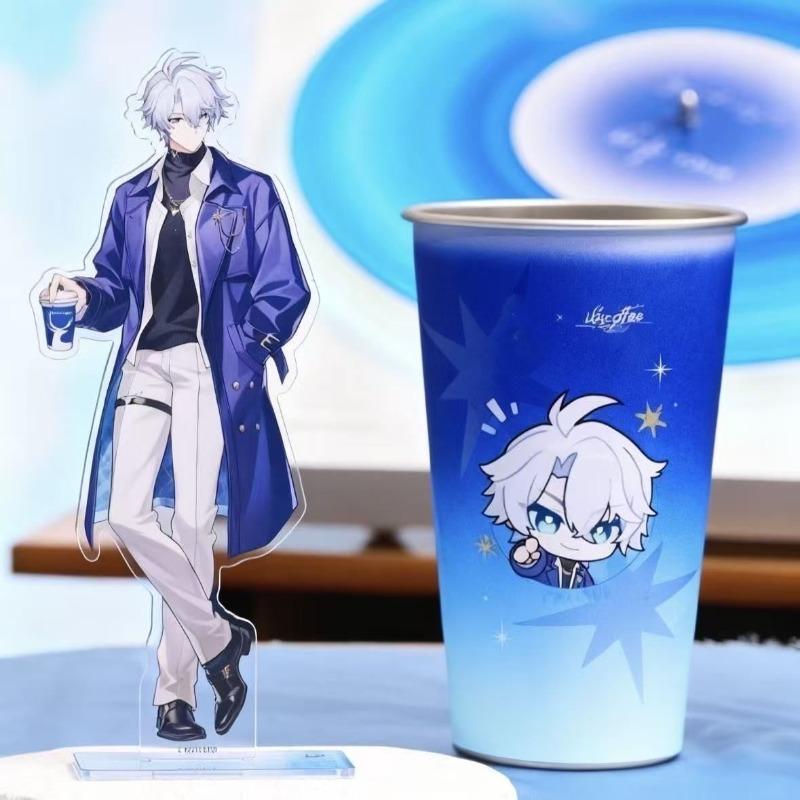 2Pcs Game Honkai: Star Rail Series Acrylic Standwater Cup Cartoon Character Creativity Printing Standwater Cup