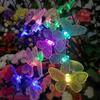 1PC 6LED Solar Transparent Butterfly Ground Plug Light Waterproof Outdoor Garden Lawn Pathway Camping Party Landscape Decor