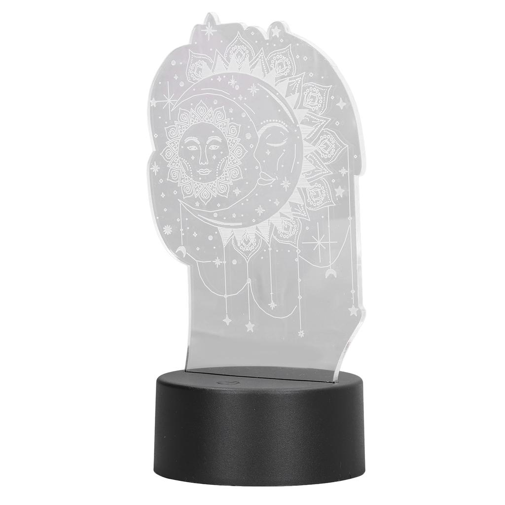 3D Table Light 7 Color Sun Moon LED Night Light Acrylic Touch Switch USB Powered 3D Decorative Lamp