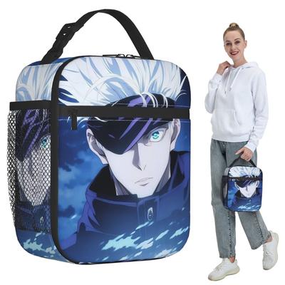 Satoru Gojo Anime Japanese Insulated Lunch Bag for Women Office Cooler Thermal Food Box Tote Portable Lunch Boxes Container