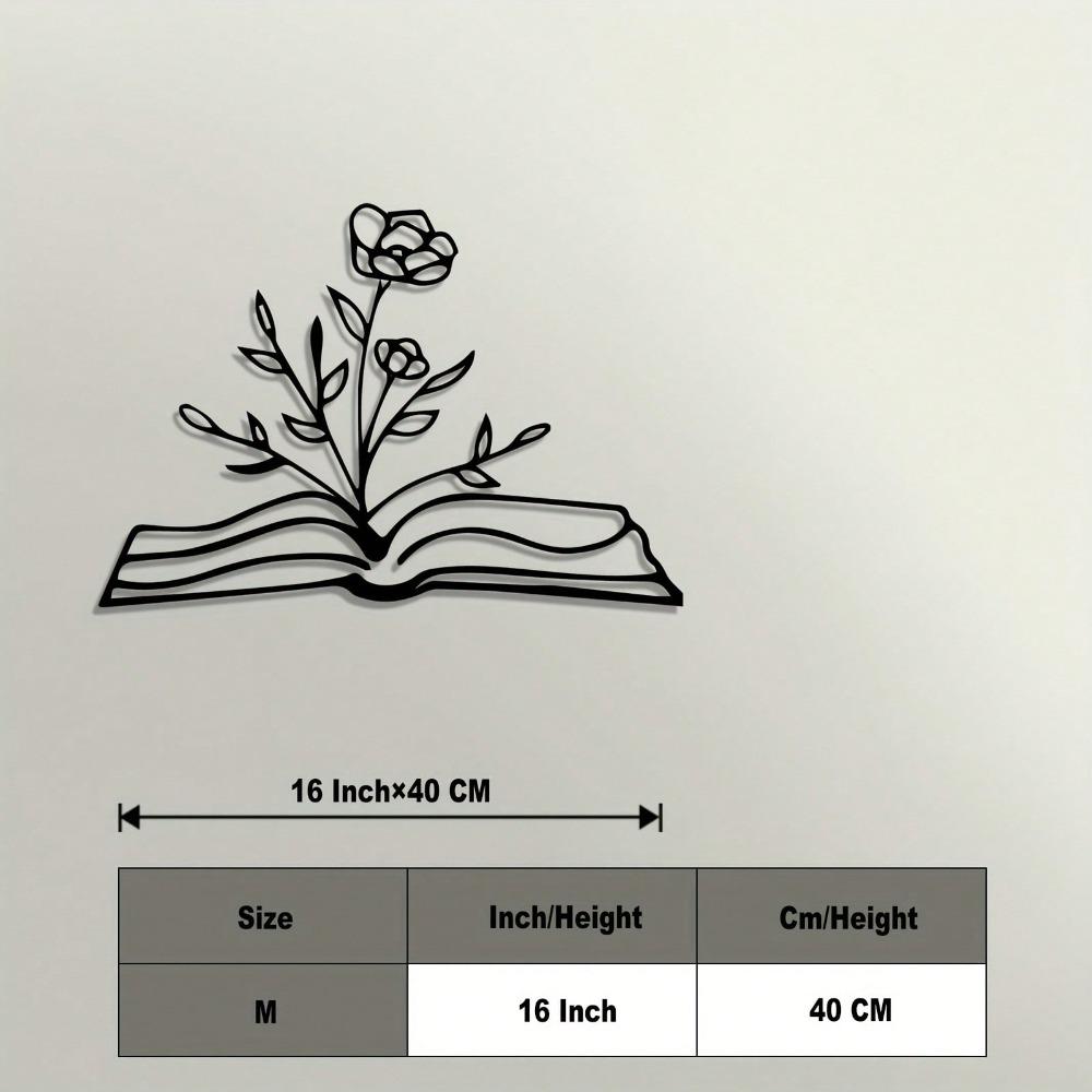 Vintage Floral Book Metal Wall Art Decor Iron Sculpture Gift for Book Lovers Reading Rooms разноцветный