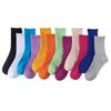 Bonbonfarbene Mid-Calf-Socken: Dünner Stil für Frühling, Sommer & Herbst, Unisex Kniehohe Baumwollsocken, Trendiger Paar-Look Reiner Schwarzer Slouch-Stil.