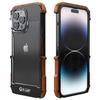 Bumper Case for iPhone 14 Pro Max Wood+Aluminum Alloy Frame Phone Cover Protective Phone Case