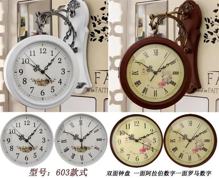 Home Fashion Living Room Clock Double Sided Wall Clock Modern Simple European Wall Clock