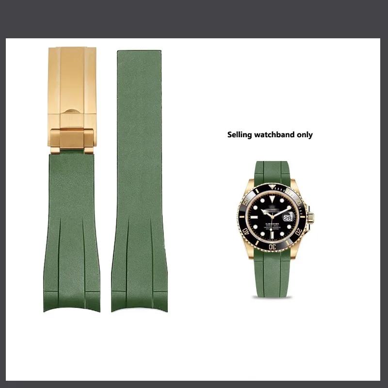 Silicone Watchband For Rolex DAYTONA SUBMARINER Yacht-Master GMT 20mm Black Dark Blue Red Brown White Green Rubber Watch Straps