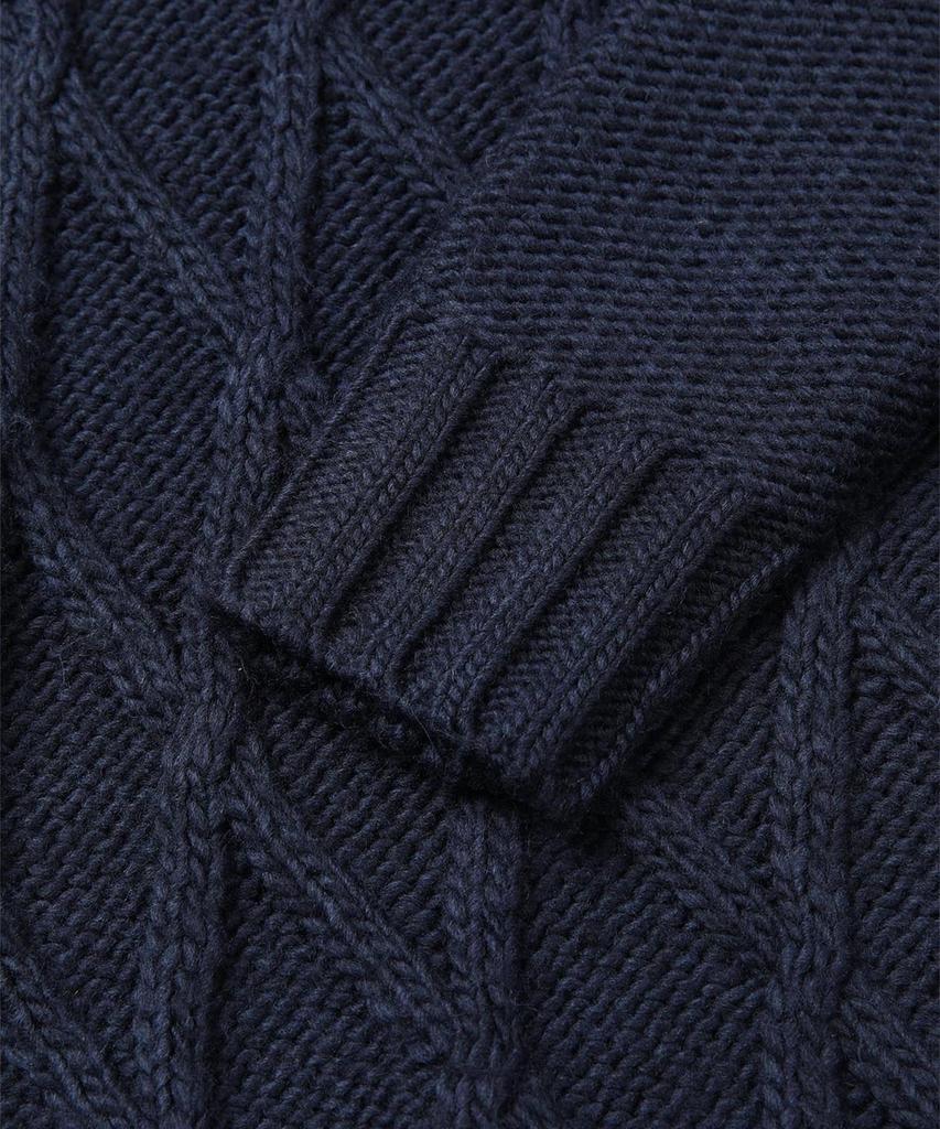 PANICALE Diamond Pattern Turtleneck Sweater [Navy]