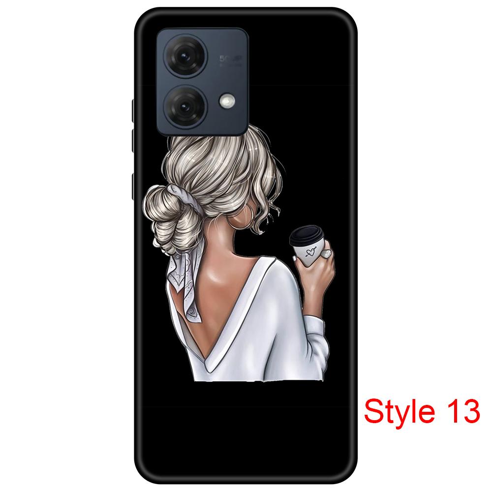 For Motorola Moto G84 Case Pretty Girl TPU Soft Silicone Cover Phone Cases for MotoG84 Protector Bumper Coque