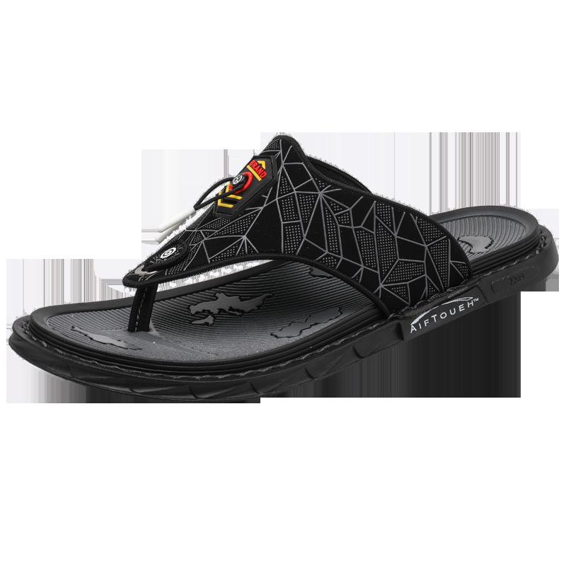 Men s Summer Cowhide Beach Sandals - Trendy Two-Color Flip-Flops for Outdoor Wear 39