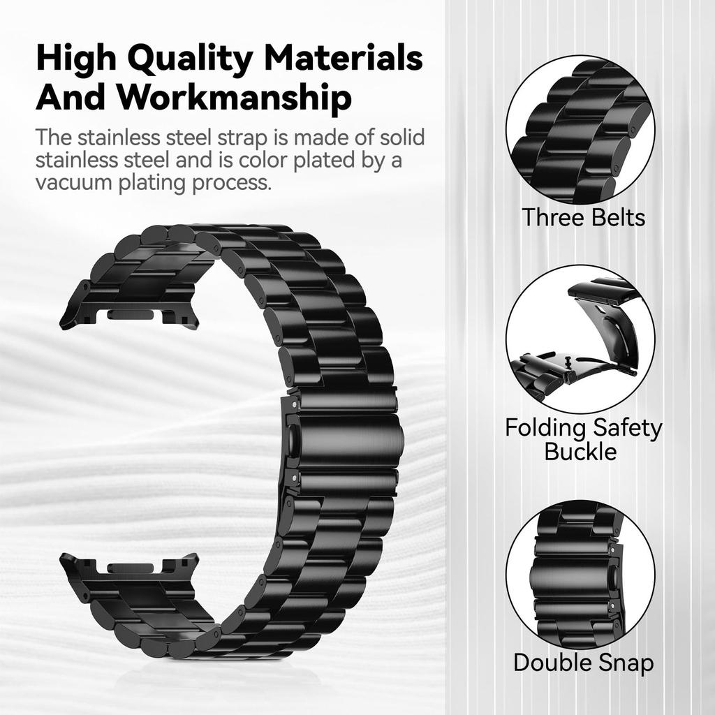 Metal Stainless Steel Watch Strap for Samsung Galaxy Watch 8 40mm 44mm No Gap Replacement Wristband Fit Galaxy Watch 8 Bracelet