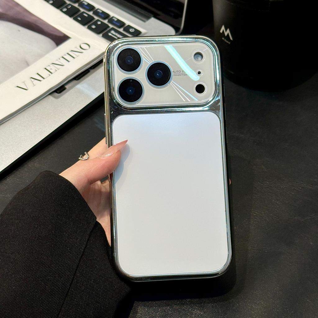 Electroplating Matte AG Built-in Lens Film Phone Case for iPhone 13 14 15 16 17 Pro Max Protection Shockproof Bumper Cases Cover