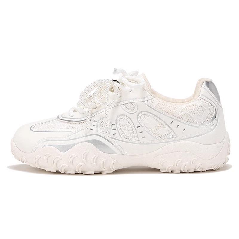 Korean 2025 Spring Silver New Pearl Sports Casual Shoes Platform-soled Dexun Forrest Gump Shoes Comfortable Soft Sole Versatile