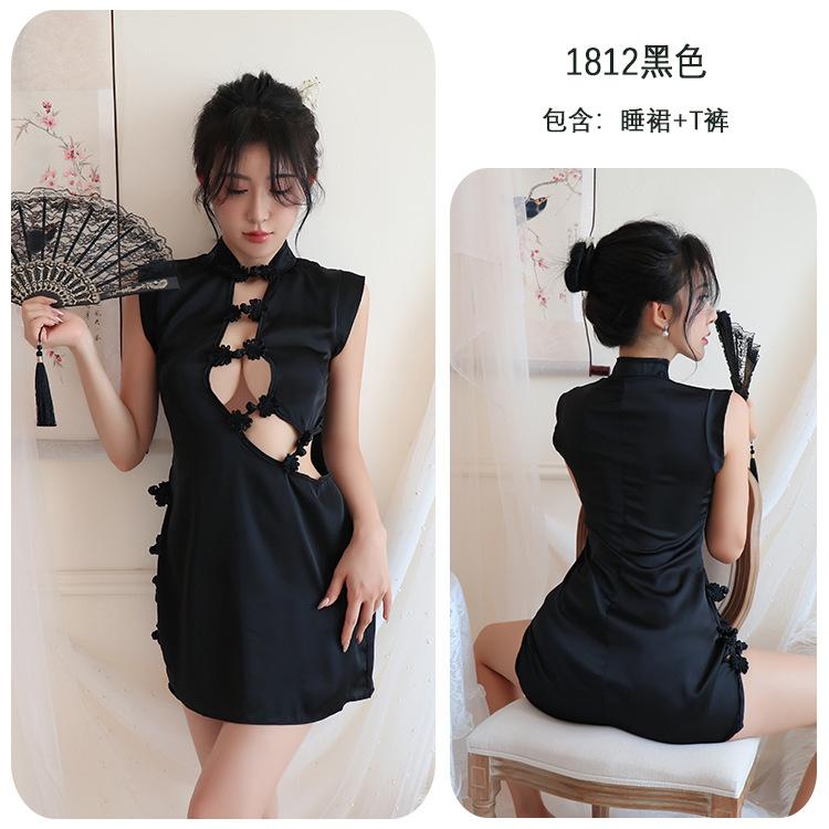 Sex Underwear Sexy Hollow Retro Cheongsam Dress Pure Desire Wind Uniform Temptation Suit