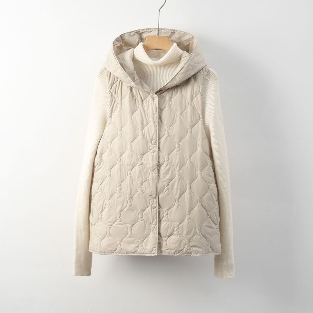 Neuer Nationalstandard 90 Fleece Light Weste Damen Minimalistischer Stil Neu Kapuzen Dünn Herbst und Winter Ärmellos Daunen-Innenfutter