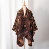 Winter Women Men Scarf Layers Poncho Retro Floral Print Wrap Shawl Scarve Capa Para Mujer Pashmina Cloak New Unisex Lady Male