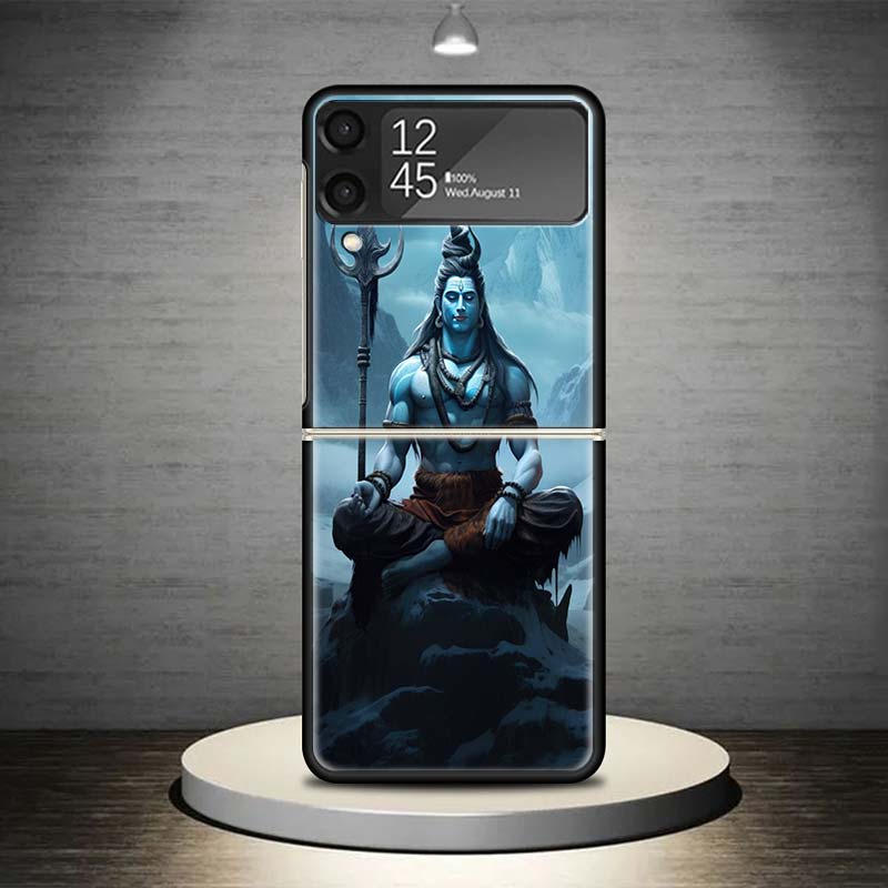 Lord Shiva Hindu God Buddha India Phone Case For Samsung Galaxy Z Flip 7 6 5 4 3 5G Shockproof Cover Z Flip7 Flip6 ZFlip5 Flip3